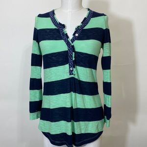 Anthropologie Trimmed Henley Top by Postmark